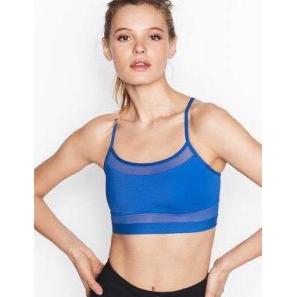 Victoria Sport Blue Mesh Sports Bra